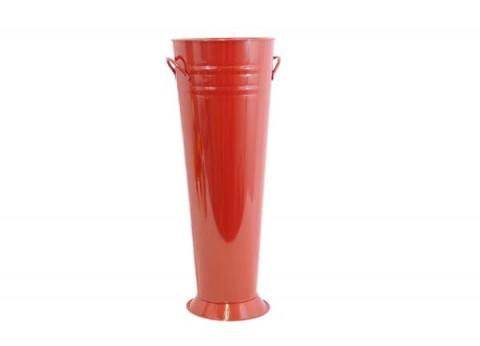 RED FRENCH BUCKET W/HANDLE 8.25LX8.25"WX18H"