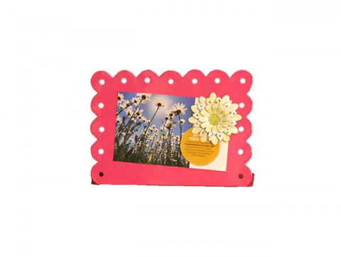 HORIZONTAL FUSHIA ENAMEL MAGNETIC PICTURE FRAME