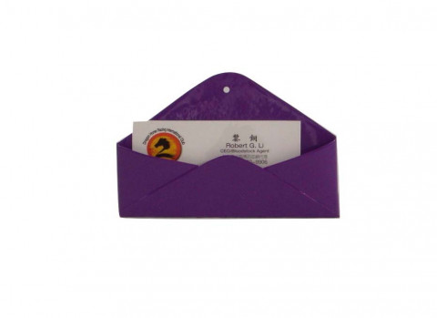 PURPLE MINI GIFT AND BUSINESS CARD ENVELOPE WITH STAND