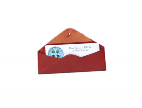 RED MINI GIFT AND BUSINESS CARD ENVELOPE WITH STAND