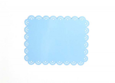 BABY BLUE SCALLOPED MESSAGE BOARD WITH CUT OUTS