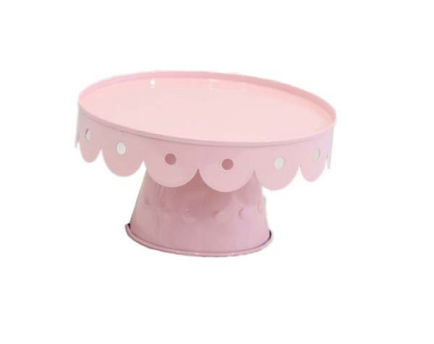 MEDIUM PINK SCALLOPED CAKE STAND