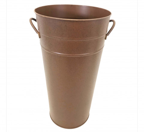 BROWN  LARGE. FRENCH BUCKET 22"H X 10"DIA