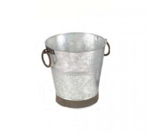 GALVANIZED BUCKET WITH SIDE HANDLES 9"Lx9.5"H