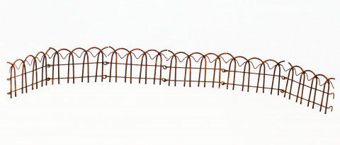 LARGE RUSTY WIRE FOLDING FENCE 4"x24"L