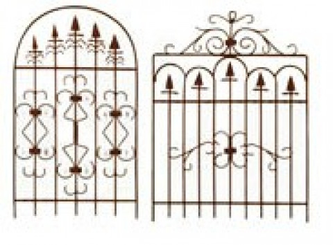 RUSTY GARDEN GATE 2 STYLES 15"H & 14.5"H