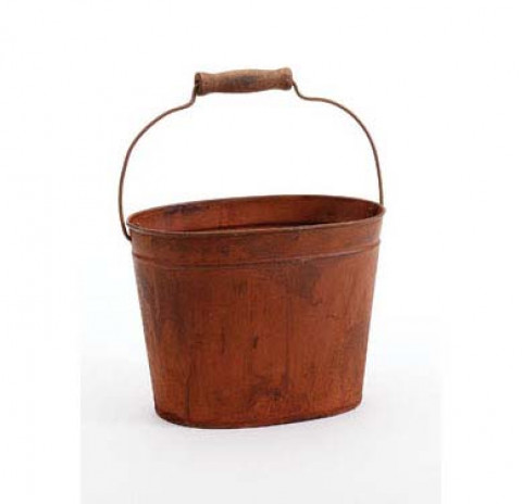 RUSTY PAIL WITH HANDLE