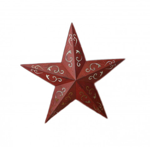 ANTIQUE RED WITH BLACK LACY STAR 18"