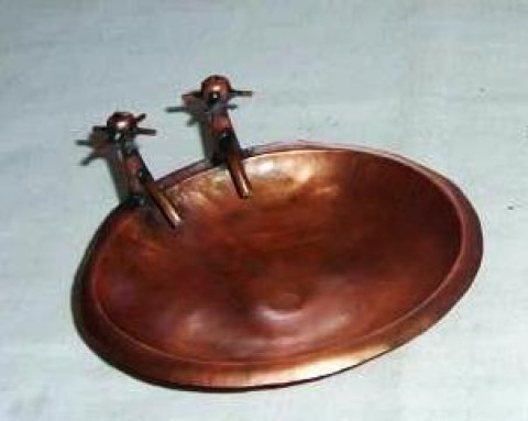 ANTIQUE COPPER ROUND SOAP DISH 5"