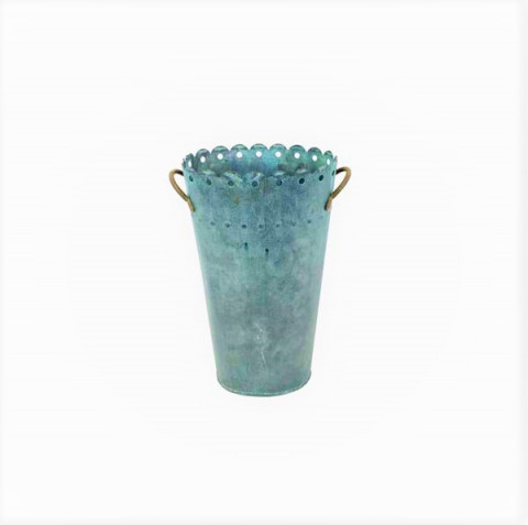 COPPER GREEN OVAL 13" SCALLOPED BUCKET