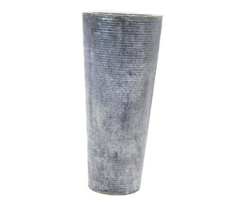 GARY ZINC WASHED RIBBED ROUND PLANTER 9"Wx9"Lx19.75"H