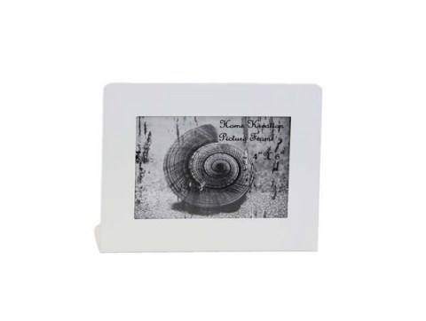 FLAT ENAMEL WHITE HORIZONTAL 5"X7" PICTURE FRAME WITH PVC