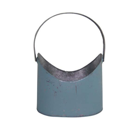 BABY BLUE  DISTRESSED OVAL FLOWER BUCKET