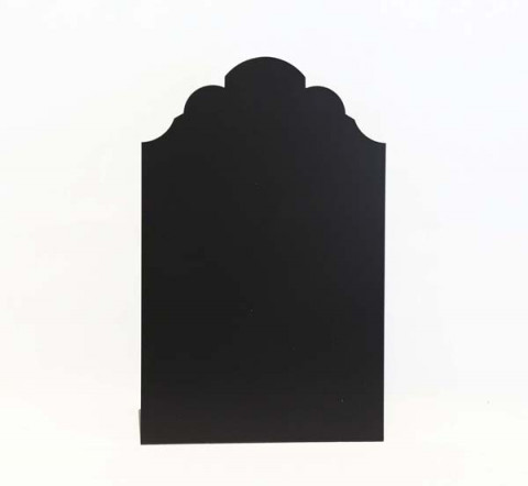 BLACK MAGNETIC FREE STANDING CHALK BOARD WITH FANCY TOP