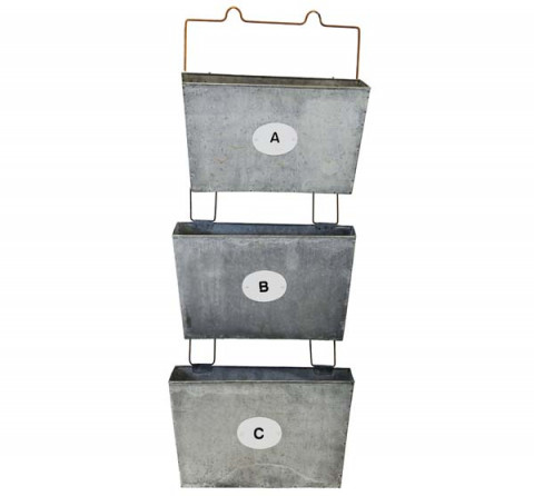 GRAY ZINC TRIPPLE WALL MAGAZINE HOLDER