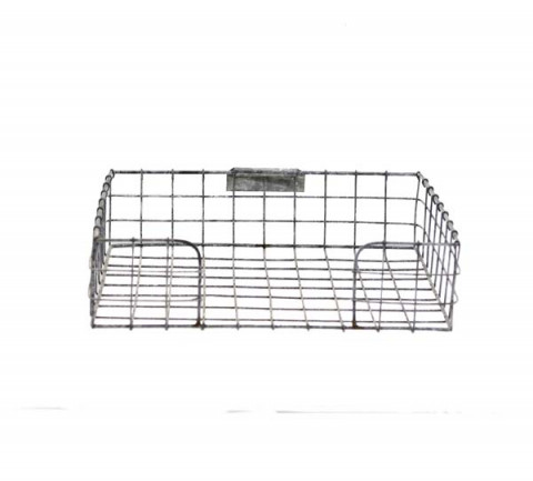 GRAY ZINC WIRE FILE TRAY