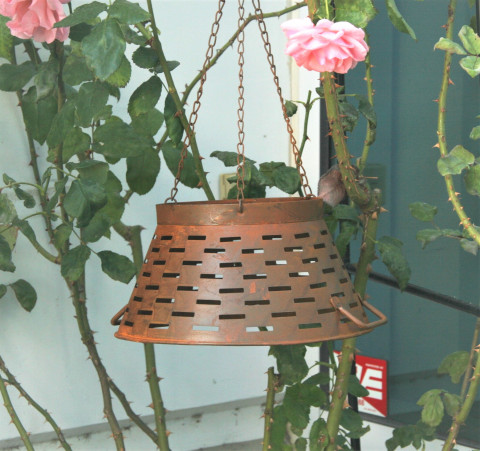 LARGE RUSTY OLIVE TUB LAMP SHADE