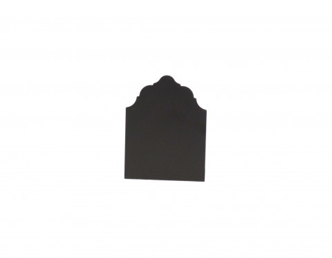 SMALL BLACK FREE STANDING CHALK BOARD WITH FANCY TOP