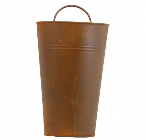 LARGE RUSTY HANGING HALF BUCKET