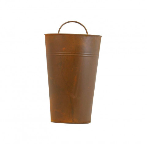 MEDIUM RUSTY HANGING HALF BUCKET