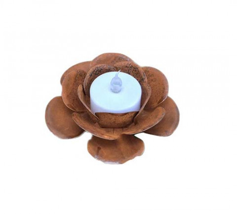 RUSTY ROSE TEALIGHT CANDLE HOLDER