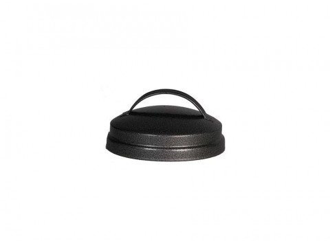 BLACK AND SILVER LID WITH HANDLE 3.5"