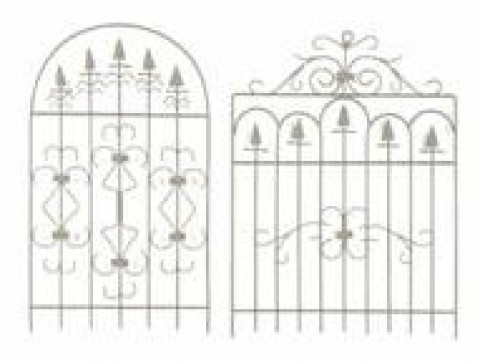 WHITE WASHED GARDEN GATE SET OF 2