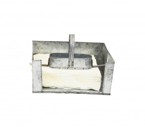 SALT & PEPPER NAPKIN HOLDER WEATHERED LOOK  7 3/4 W  x 7 1/4 L x 3 1/4 H