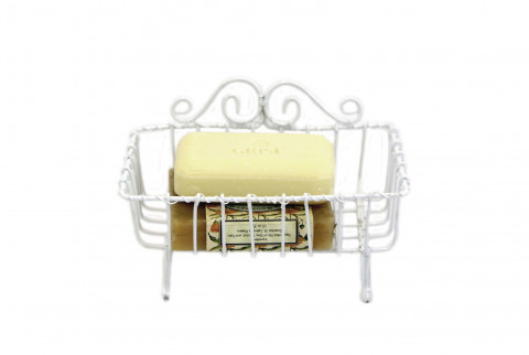 MEDIUM WHITE HAND TOWEL WIRE BASKET