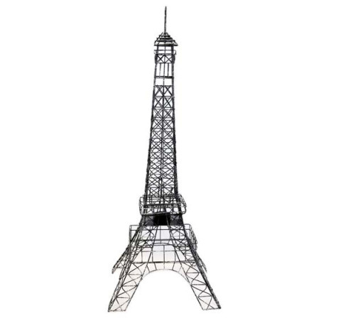 4' BLACK AND SILVER EIFFEL TOWER 48" H