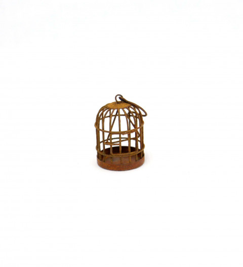 RUSTY MINI HANGING BIRD CAGE