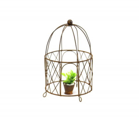 HANDMADE RUSTY MINI OVAL GARDEN DOME WITH OPEN SIDES