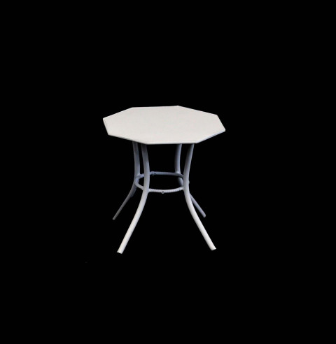 WHITE MINI OCTAGON TABLE