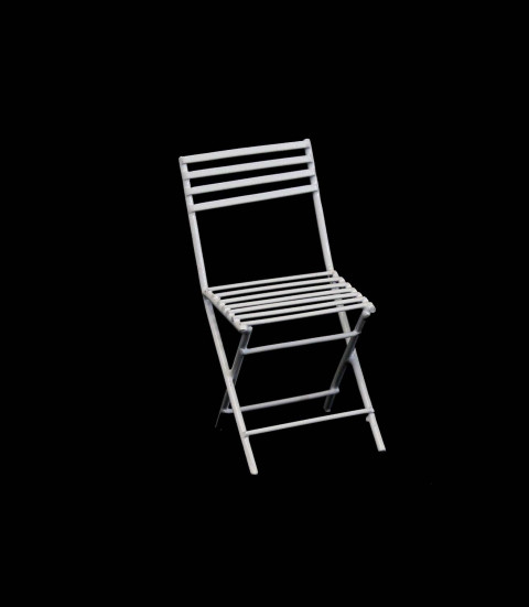 WHITE MINI STRAPPED SQUARE CHAIR