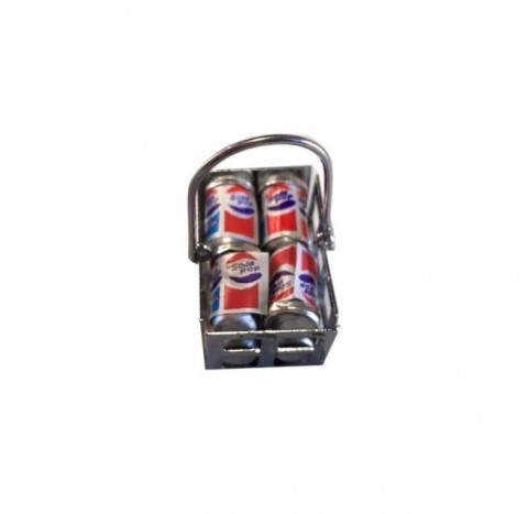 GALVANIZED MINIATURE BASKET WITH SODA CANS