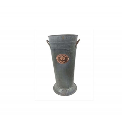 GRAY ZINC 14" FRENCH BUCKET WITH COPPER PLAQUE