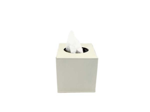 FLAT IVORY SQUARE TISSUE BOX WITH NO TRIM
