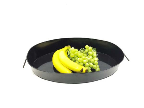 BLACK OVAL SERVING TRAY
