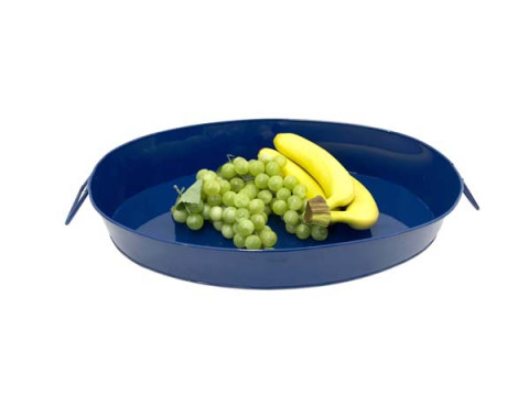 NAVY BLUE OVAL SERVING TRAY