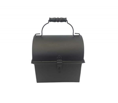 SMALL FLAT BLACK LUNCH/PICNIC BOX WITH TRAY