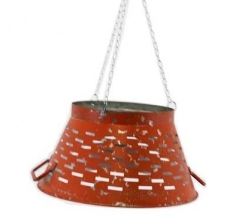 SMALL DISTRESSED ORANGE OLIVE TUB LAMP SHADE 12.25"X11"X6"