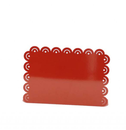 RED SCALLOPED HORIZONTAL PICTURE FRAME WITH CUT OUTS