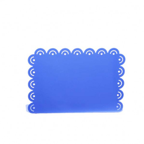 SKY BLUE SCALLOPED HORIZONTAL PICTURE FRAME WITH CUT OUTS