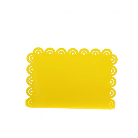 YELLOW SCALLOPED HORIZONTAL PICTURE FRAME WITH CUT OUTS