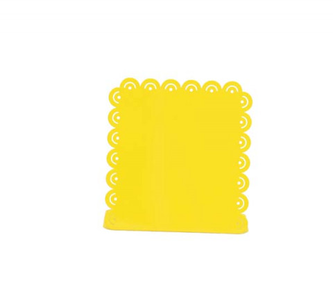 YELLOW SCALLOPED VERTICAL PICTURE FRAME WITH CUT OUTS