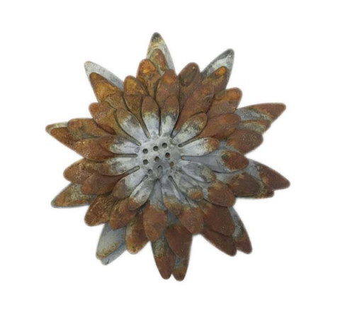 RUSTY ZINC SUNFLOWER WITH HOOK