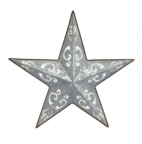 24 INCH GRAY ZINC LACY STAR