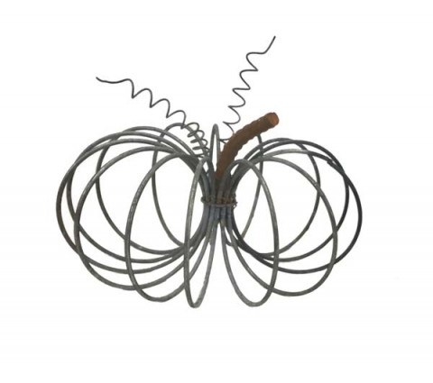 LARGE GRAY ZINC WIRE PUMPKIN