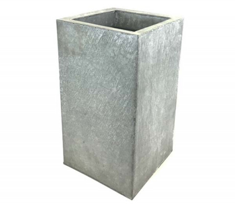 MEDIUM GRAY ZINC SQUARE PLANTER