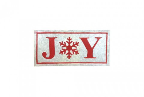 RED/GALV. WALL DECOR "JOY" WITH SNOWFLAKE DESIGN